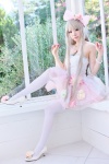 blonde_hair cosplay dress hairbow hayase_ami original skirt rating:Safe score:9 user:xkaras