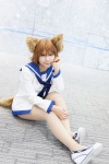 animal_ears cat_ears cosplay dress miyafuji_yoshika pantyhose scarf sheer_legwear strike_witches tail tehu rating:Safe score:0 user:pixymisa