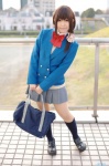 blazer blouse bookbag cosplay hakuouki hakuouki_zuisouroku_twin_pack kneesocks moeka pleated_skirt ponytail school_uniform skirt sweater_vest yukimura_chizuru rating:Safe score:0 user:nil!