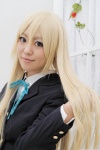 blazer blonde_hair blouse cosplay k-on! kotobuki_tsumugi mogu ribbon_tie school_uniform rating:Safe score:0 user:pixymisa