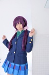 bathroom blazer blouse cosplay haruka love_live!_school_idol_project love_m@ster pleated_skirt purple_hair school_uniform skirt tojo_nozomi twintails rating:Safe score:0 user:nil!