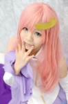 aihara_sakuto cosplay detached_sleeves gown gundam gundam_seed lacus_clyne pink_hair rating:Safe score:1 user:nil!