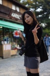 blouse camera kanda_midori shoulder_bag skirt thighhighs zettai_ryouiki rating:Safe score:4 user:pixymisa