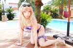 bikini cosplay garter macross macross_frontier multi-colored_hair pool sachi_budou sheryl_nome sunglasses swimsuit rating:Safe score:1 user:nil!