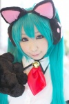 animal_ears aqua_hair blouse cat_ears cosplay ear_muffs gloves hatsune_miku miiko project_diva twintails vocaloid rating:Safe score:0 user:nil!