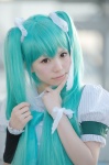 aqua_hair blouse cosplay hair_ribbons hatsune_miku hayase_ami like_a_rolling_star_(vocaloid) tie twintails vocaloid rating:Safe score:0 user:nil!