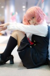 blouse cosplay inu_boku_secret_service jumper kneesocks konoha pink_hair roromiya_karuta school_uniform twintails rating:Safe score:1 user:nil!