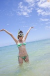 beach bikini cleavage goggles konan_yuka ocean ponytail side-tie_bikini swimsuit wet rating:Safe score:1 user:nil!