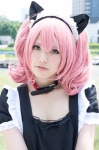 animal_ears apron cat_ears choker cosplay cuffs hairband harumiya_yun inu_boku_secret_service maid maid_uniform pink_hair roromiya_karuta rating:Safe score:0 user:pixymisa