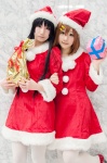 akiyama_mio cosplay hair_clips hirasawa_yui k-on! pantyhose santa_costume shiina_haru stocking_cap white_legwear yuushi rating:Safe score:0 user:pixymisa