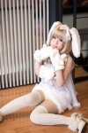 animal_ears blonde_hair bunny_ears cosplay gloves original pantyhose shirayuki_himeno shorts thighhighs rating:Safe score:4 user:pixymisa