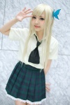asae_ayato blonde_hair blouse boku_wa_tomodachi_ga_sukunai cosplay kashiwazaki_sena pleated_skirt school_uniform skirt rating:Safe score:1 user:nil!