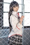 akemi_homura cosplay hairband mahoshoujo_necoco☆magika necoco pleated_skirt puella_magi_madoka_magica sailor_uniform school_uniform skirt rating:Safe score:0 user:nil!