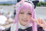 animal_ears apron bows bowtie cat_ears cosplay hairband hairbow maid maid_uniform original pink_hair yuzuki_akari rating:Safe score:0 user:pixymisa