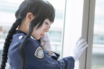 ai_kotoba armband blazer braid cosplay gloves kobayakawa_miyuki police_uniform policewoman purple_eyes you're_under_arrest! rating:Safe score:0 user:pixymisa
