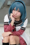 blue_hair cosplay dress furutani_himawari hairband jacket kneesocks pantyhose sheer_legwear twin_braids yae_maiko yellow_eyes yuruyuri rating:Safe score:1 user:pixymisa