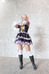 boots bowtie choker cosplay dress elbow_gloves gloves hairband hair_ribbons horns kagamine_rin thighhighs tiered_skirt vocaloid yuki_rin rating:Safe score:0 user:pixymisa