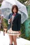 blazer blouse costume dgc_0664 kijima_noriko kneesocks pleated_skirt school_uniform skirt sweater_vest tie umbrella rating:Safe score:2 user:nil!