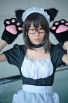 animal_ears apron cat_ears choker cosplay dress glasses hairband maid maid_uniform original paw_gloves rikuro rating:Safe score:0 user:nil!