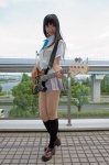 akiyama_mio bass blouse cosplay kneesocks k-on! necoco pleated_skirt ribbon_tie school_uniform skirt sweater_vest rating:Safe score:2 user:pixymisa