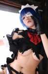 apron blue_hair cleavage cosplay dress eyepatch gloves hairband ikkitousen kibashi maid maid_uniform panties ryomou_shimei torn_clothes underboob rating:Safe score:1 user:nil!