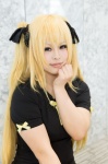 blonde_hair blouse cosplay fate_testarossa hairbows lyrical_nanoha mahou_shoujo_lyrical_nanoha mikaduki_mei pink_eyes twintails rating:Safe score:0 user:pixymisa