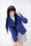 akiyama_mio blazer blouse cosplay glasses k-on! looking_over_glasses pleated_skirt ribbon_tie school_uniform skirt wakame rating:Safe score:0 user:pixymisa