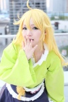 blonde_hair blouse blue_eyes cosplay hoshii_miki idolmaster tiered_skirt yuzuha rating:Safe score:0 user:pixymisa