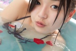 bathroom bathtub bikini cleavage dress ponytail see-through swimsuit wet yamanaka_mayumi rating:Safe score:1 user:nil!