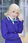 ayase_eri blazer blonde_hair blouse cosplay love_live!_school_idol_project nagisa_yui ponytail school_uniform rating:Safe score:0 user:nil!