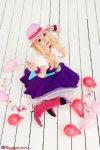 blonde_hair blouse boots cosplay deep_rabbit hat macross macross_frontier macross_frontier:_itsuwari_no_utahime pleated_skirt saku sheryl_nome skirt thighhighs vest zettai_ryouiki rating:Safe score:0 user:nil!