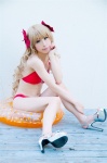 bikini blonde_hair cosplay crystal_crown fortune_arterial kamui_arisa sendou_erika swimsuit twintails rating:Safe score:0 user:nil!