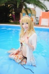 bikini_top blonde_hair blouse cosplay hairband mineo_kana miniskirt original pool skirt swimsuit wet rating:Safe score:1 user:pixymisa