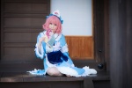 atsuki cosplay dress fan hat pink_hair saigyouji_yuyuko socks suite_memory touhou rating:Safe score:1 user:nil!