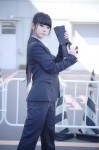 aine blazer cosplay dress_shirt gun kunizuka_yayoi ponytail psycho-pass trousers rating:Safe score:0 user:nil!