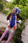 blue_hair buyara cosplay garter_belt gloves hair_ribbons headband jumper klan_klein macross macross_frontier military_uniform thighhighs twintails rating:Safe score:0 user:nil!