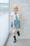 blonde_hair blouse choco cosplay hoshii_miki idolmaster pantyhose pleated_skirt school_uniform sheer_legwear skirt socks tie rating:Safe score:0 user:nil!