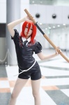 asuka blouse cosplay houseki_no_kuni jumper katana pantyhose red_hair sheer_legwear sword tagme_character tie rating:Safe score:0 user:nil!