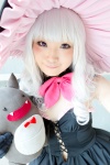 bowtie cosplay dress elbow_gloves gloves melty okoge plushie shining_hearts white_hair witch_hat rating:Safe score:0 user:pixymisa