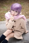 coat cosplay glasses hayase_ami kneesocks nagato_yuki pleated_skirt purple_hair scarf school_uniform skirt suzumiya_haruhi_no_yuuutsu rating:Safe score:1 user:nil!