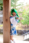 cosplay detached_sleeves green_hair kochiya_sanae lenfried miniskirt skirt socks touhou rating:Safe score:0 user:nil!