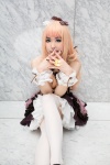 blue_eyes corset cosplay dress hairbow macross macross_frontier multi-colored_hair sheryl_nome tachibana_ren thighhighs tiered_skirt wristband rating:Safe score:1 user:pixymisa