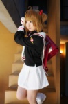 backpack cardcaptor_sakura cosplay kanan_kaori kinomoto_sakura pleated_skirt sailor_uniform school_uniform skirt socks twintails rating:Safe score:1 user:nil!