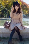 black_legwear blouse coat handbag hat hiokichi pantyhose ribbon_tie rating:Safe score:0 user:pixymisa