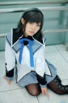 akemi_homura blouse cosplay hairband pantyhose pleated_skirt puella_magi_madoka_magica skirt tsubasa_(ii) rating:Safe score:0 user:nil!