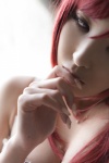 bed bra cleavage cosplay love_live!_school_idol_project na-san nishikino_maki pinky red_hair rating:Safe score:0 user:nil!