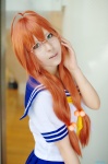 ahoge cosplay glasses ikkitousen kakei_raito orange_hair pleated_skirt ryuubi_gentoku sailor_uniform school_uniform skirt rating:Safe score:0 user:nil!