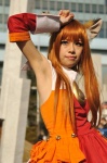 animal_ears cosplay detached_sleeves dress firefox fox_ears mint mozilla red_hair rating:Safe score:0 user:pixymisa