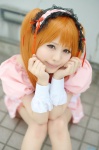 apron asahina_mikuru cosplay dress hairband orange_hair pantyhose suzumiya_haruhi_no_yuuutsu tsukikage_yayoi twintails waitress waitress_uniform rating:Safe score:2 user:nil!