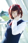 amami_haruka blouse cosplay hair_ribbons hana_(iii) idolmaster ribbon_tie sweater rating:Safe score:0 user:pixymisa